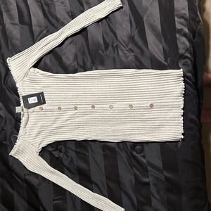 Ribbed Button-Down Dress